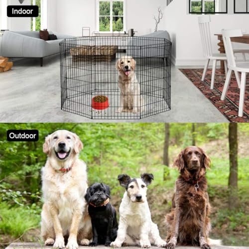 Foldable Dog Playpen (Black)