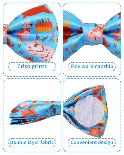 5 Pack Happy Birthday Dog Bowties for Large Dogs Slide on Collar (M/L)