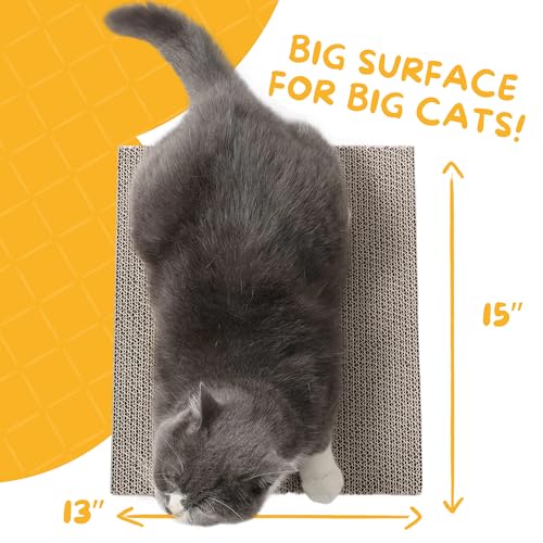 Cat Scratcher Refill Pads 4 Pack Double Sided Cardboard