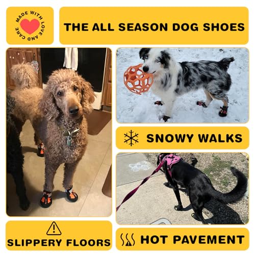 Dog Boots Dog Shoes for Large Dogs (Black / Width 1.57 in)