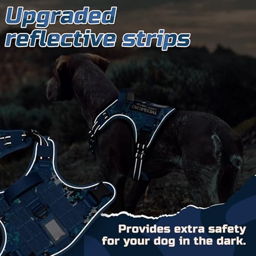 Tactical Dog Harness for Medium (Blue Camo / Medium)