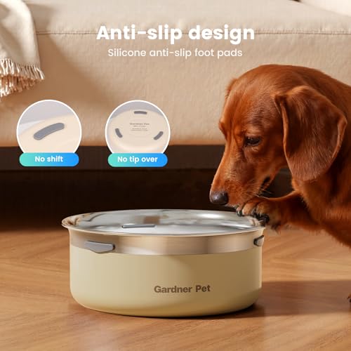 Dog Water Bowl Stainless Steel Dog Bowl (White / Small (2L))