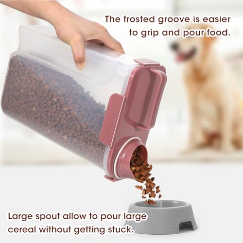 Portable Dog Food Storage Container 5 to 7 Lbs (Dusty Rose / 6 Qt)