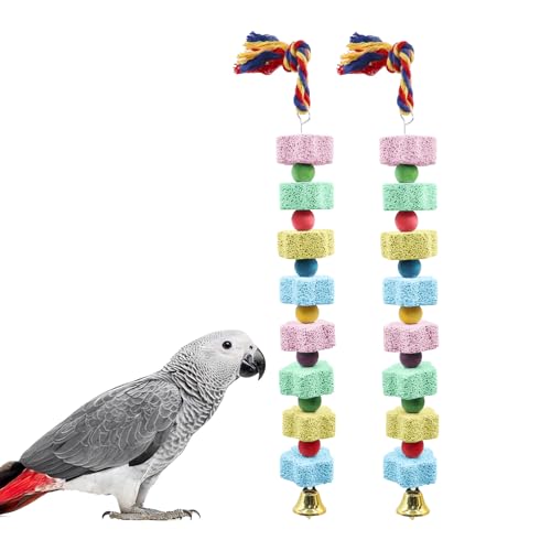 2 Pack Bird Chewing Toy (Multi-colored / 13.77 inch Long)
