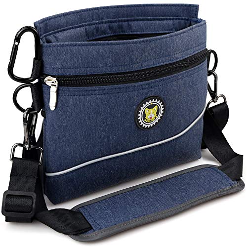 Dog Treat Pouch Bag with Magnetic Closure (L / Blue)