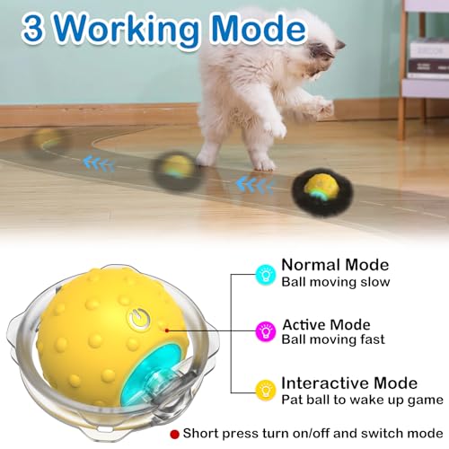 Interactive Cat Toys for Indoor Cats (yellow)