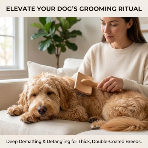 Slicker Brush for Dogs (Wood)