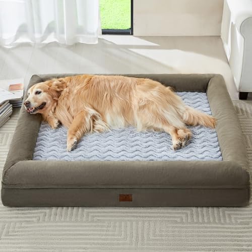 XL Extra Large Orthopedic for Senior Dog Bed Comfy Sleeping (Dark Green / X-L (41x28x7in))
