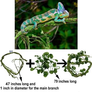 2pcs Reptile Plants for Bearded Draded Tank Accessories (Group B2)