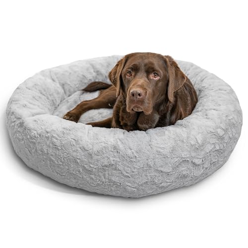 Original Calming Donut Dog Bed (Gray Lux / Large)