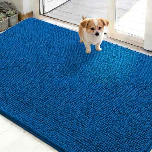 Dog Door Mat for Muddy Paws 50x30 (Deep Navy Blue / 50" X 30")