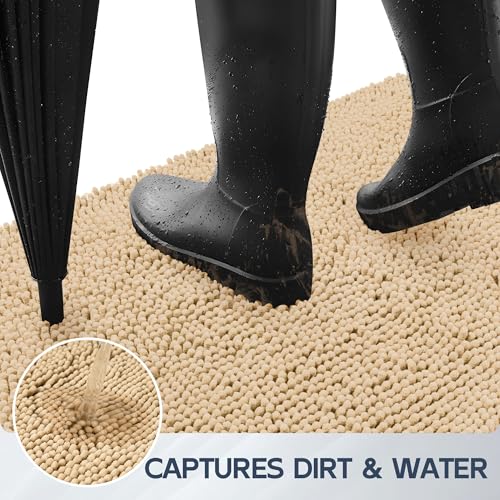 Dog Door Mat for Muddy Paws (60"x36" / Beige)