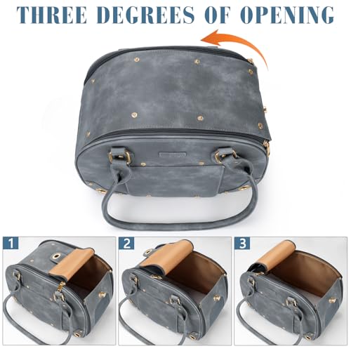 Dog Carrier Purse (15.3"L x 8.1"W x 10.0"H / Grey)