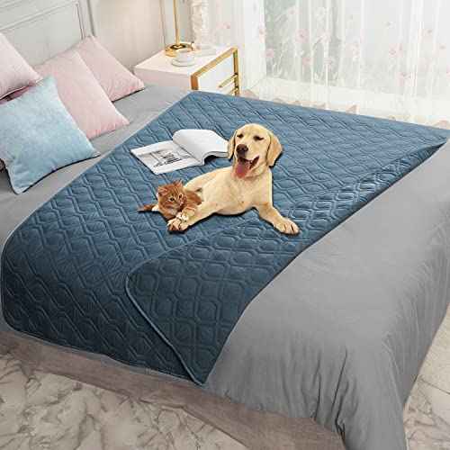 Waterproof Dog Bed Cover Pet Blanket for Furniture Bed Couch Sofa Reversible (40x90 Inch (Pack of 1) / Navyblue)