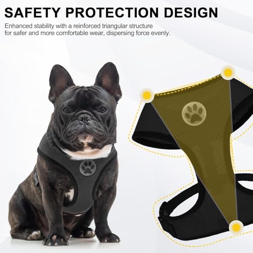 Small Dog Harness (L (NECK: 17", CHEST: 18.8"-24") / Black)