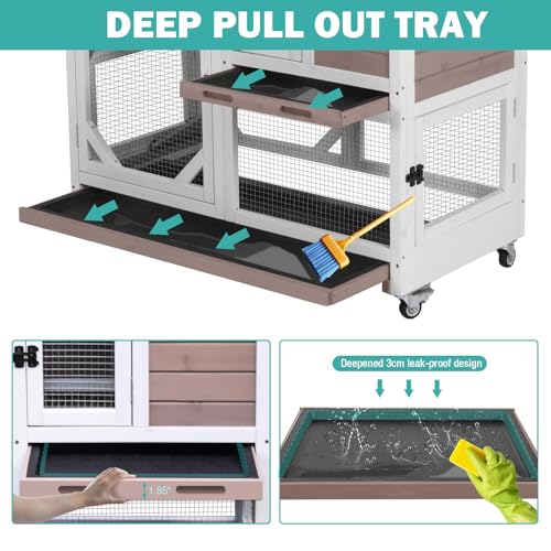 Rabbit Hutch Indoor for 2 ((Brown-AIR7013))