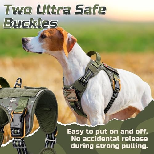 Tactical Dog Harness for Large (Green camo / Large)