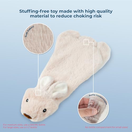 2-in-1 Stuffless Squeaky Dog Toy - Hare, Pig, Large (Multicolor/Pig & Hare / Large)