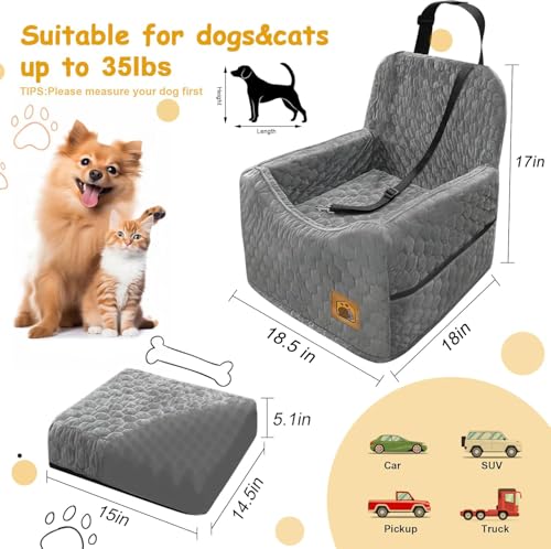Dog Car Seat for Small (Gray / Medium)