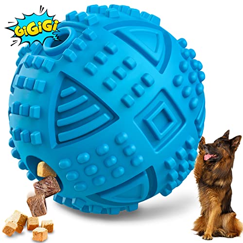 Dog Balls Treat Dispensing Dog Toys for Aggressive Chewers Large Breed (Large / Ball-Blue)