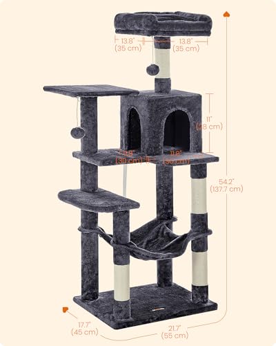 Cat Tree 54.2 (54.2 Inches / Smoky Gray)