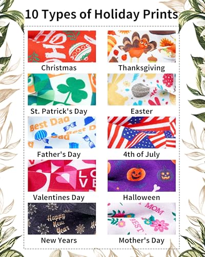 10 Pack Holiday Large Dog Bowties Sliding on Collar (M/L)