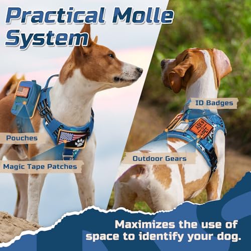 Tactical Dog Harness for X (Blue Camo / X-Large)