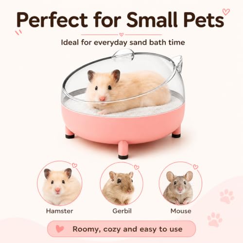 Hamster Sand Bath Container (bathtub-pink)