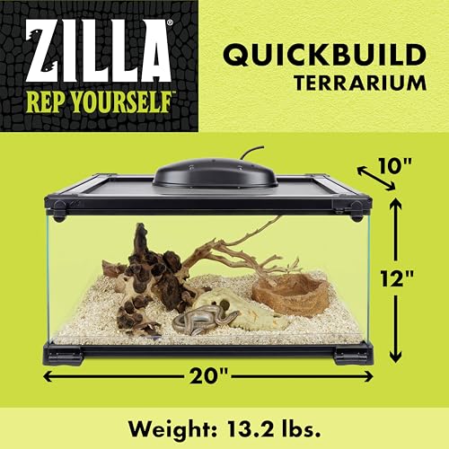 QuickBuild Reptile 10 Gallon Glass Terrarium Habitat (20x12x10)