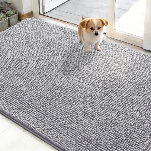 Dog Door Mat for Muddy Paws 48x30 (Light Grey / 48" X 30")