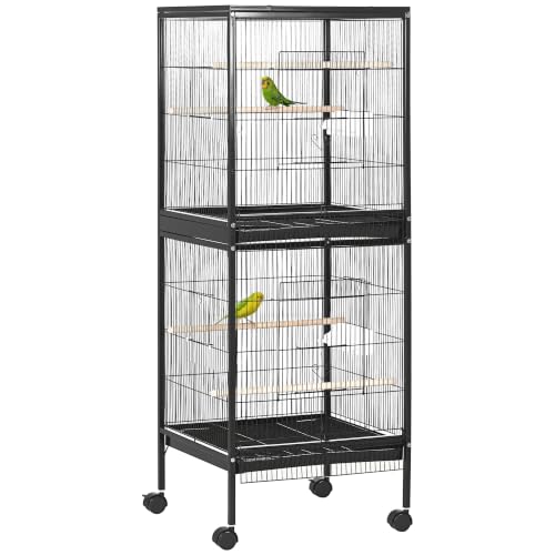 Large Bird Cage 1.7 ft. Width for Wingspan 55" (Black)