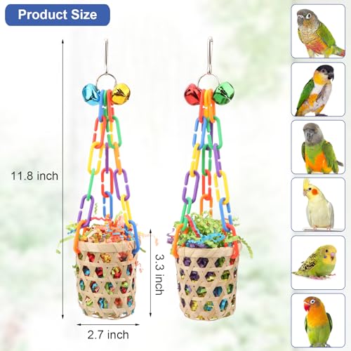Bird Colorful Shredding Crinkles Foraging Toys Natural Sola Ball for Parrots Cockatiels Conures Budgies Senegal