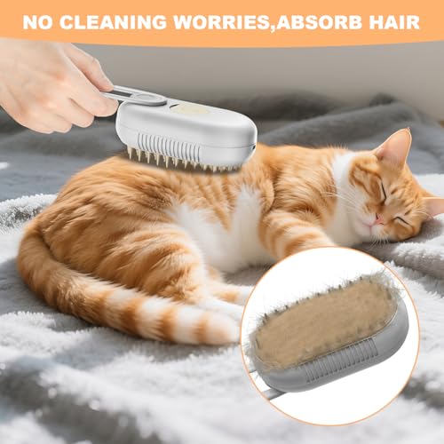 4 in 1 Cat Steam Brush for Shedding