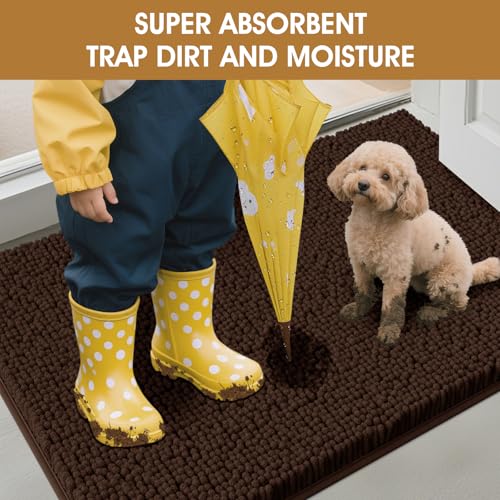 Dog Door Mat for Muddy Paws (Brown / 30" x 20")