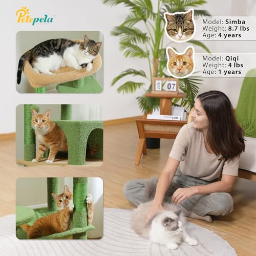 32" Small Cat Tree for Kittens & Small Cats (Green / 46 Inches)