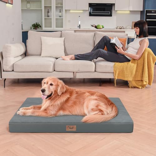 Orthopedic Waterproof Dog Bed for Small Dogs and Cats (Dark Gray / 29.0"L x 18.0"W x 3.0"Th)