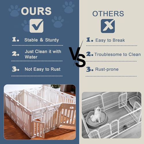 2 Room Dog Playpen with Door (White Standard)