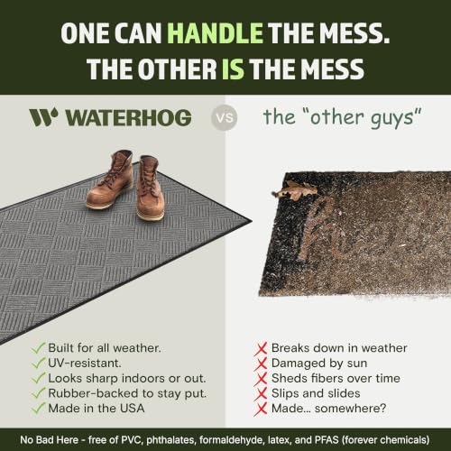 Diamonds Front Door Mat Indoor Outdoor Entrance (118"L x 35.5"W x 0.4"Th / Medium Grey)