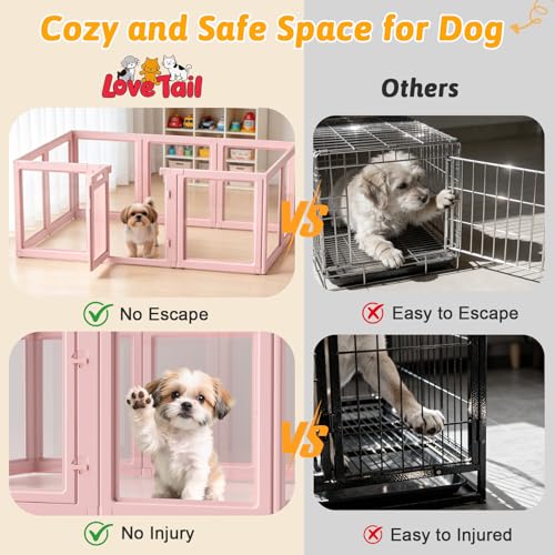 Acrylic Dog Playpen Indoor (Skin Pink / 30.3"H)