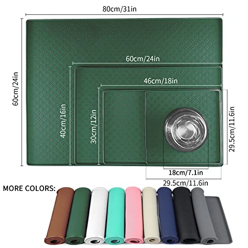 Pet Placemat for Dog and Cat (31.5"L x 23.6"W / Hunter Green)