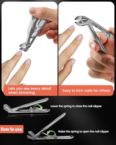 Toenail Clippers for Thick Toenails (Silver / Extra Large)