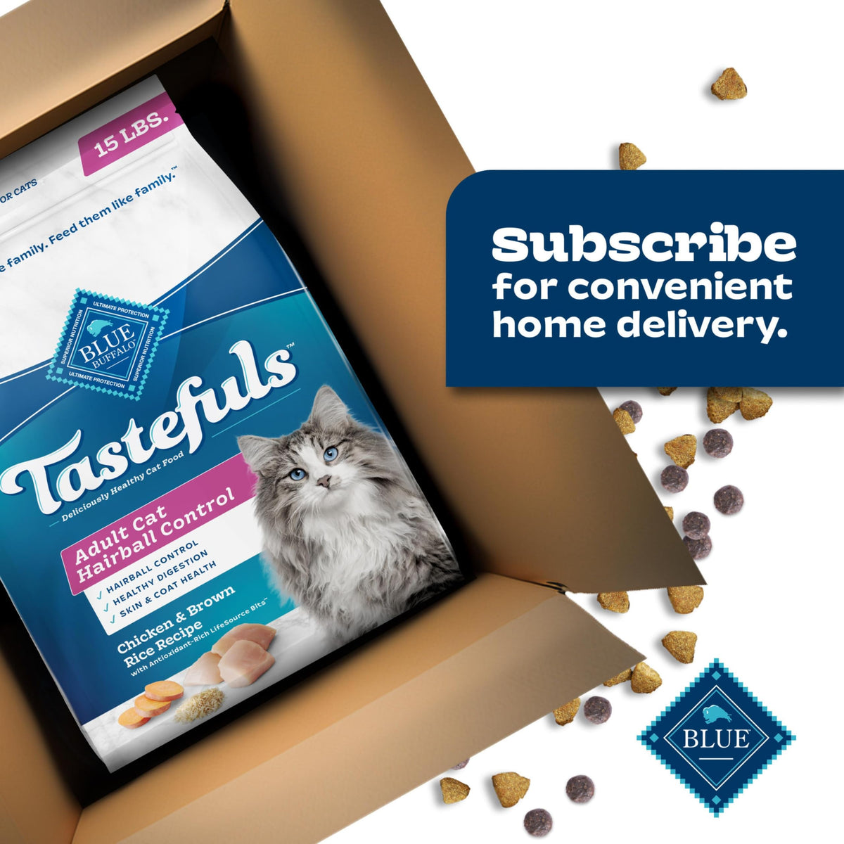Tastefuls Chicken Adult Hairball Control Dry Cat Food (15 Pound (Pack of 1))