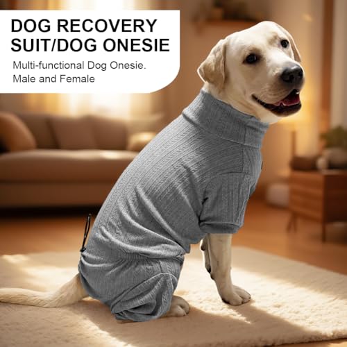 Dog Pyjamas PJS Sweater Clothing and Loungewear Suitable for Medium to Large Breeds of Dogs (Sweater Gray / 3XL)