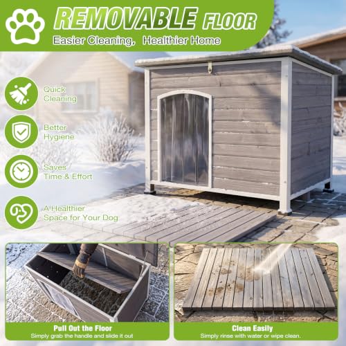 Extra Large Heated Outdoor Dog House for Large Breeds