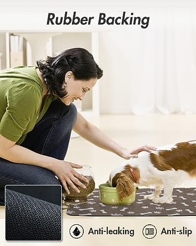 Absorbent Pet Feeding Mat (MP-BROWN / 23"x34")