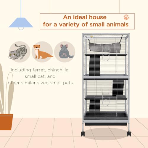 Metal Small Animal Cage (20.5"L x 20.5"W x 44.8"H / White)