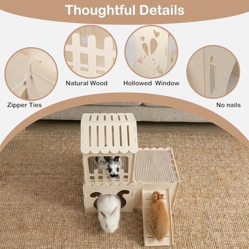 Extra Large Rabbit Castle (3 House with 2 Mat)