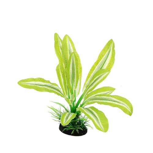 Silk Aquarium Plants for Betta Fish Tank (Green-yellow / 8 Inch)