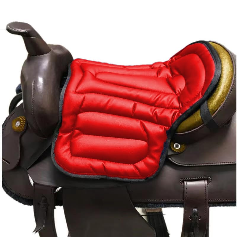 Christmas Saddle Tush Cushion Western Long Saddle Pad Horse Riding Seat Saddle Cushion Pad (50X40cm / RED)