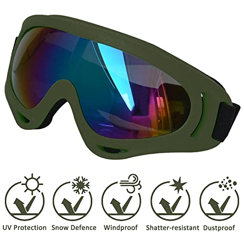 Large Dog Sunglasses (Army Green Frame&Colorful Lens&L)